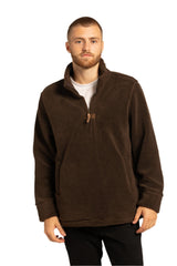 Newtownards 1/4 TopFleece Pullover in Mocha Brown