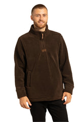 Newtownards 1/4 TopFleece Pullover in Mocha Brown