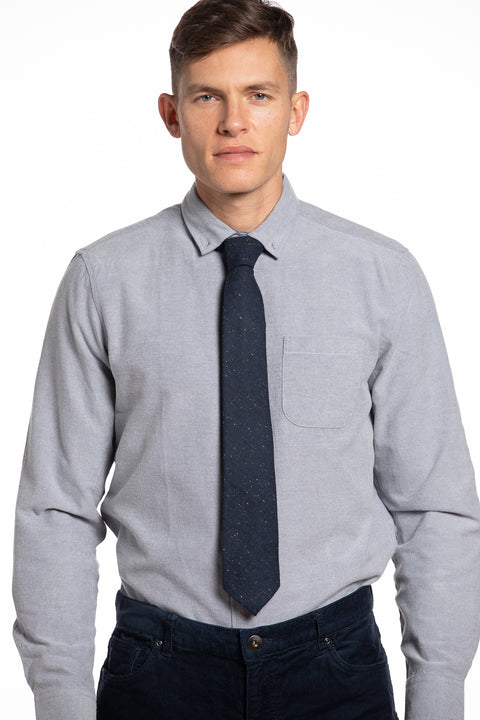 Navy Color-fleck Wool Tie